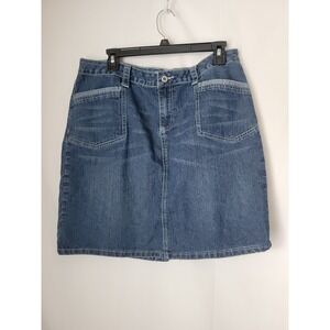 CATO Women's Blue‎ Denim Skirt Size 14 Mid-Rise A-Line Casual Jean Skirt